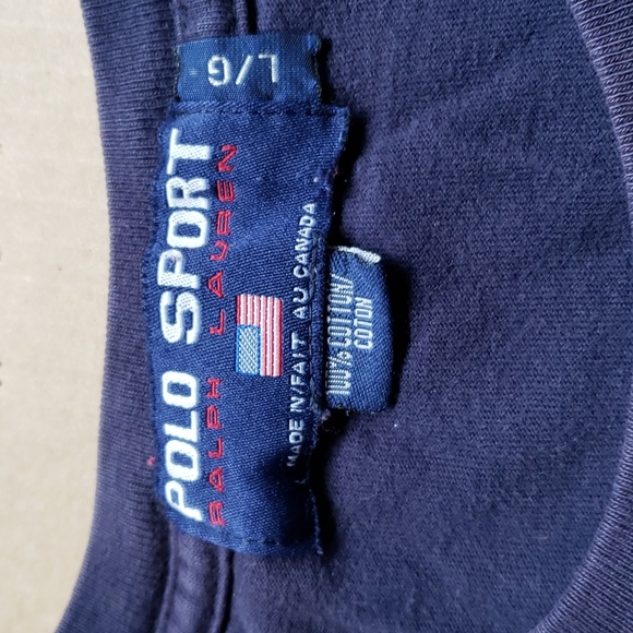 Polo Sport Men's Blue T-Shirt Made In Canada Size: L - Picture 3 of 4